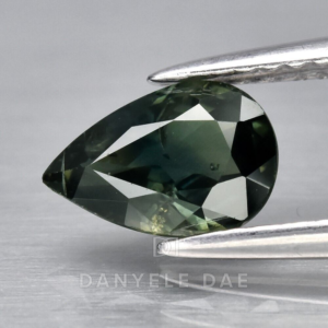 Blue-Green  Pear Natural Sapphire
