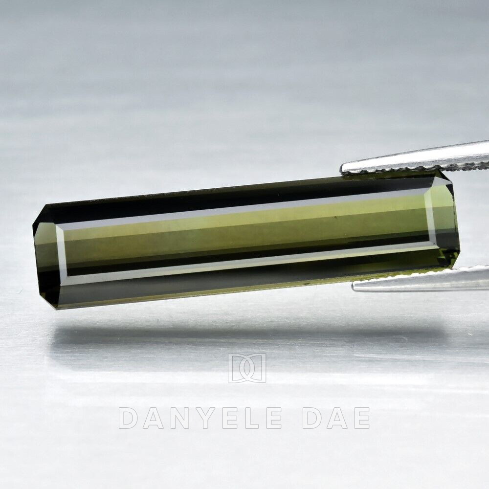Corn Green  Octagon Natural Tourmaline