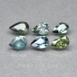 Blue-Green  Pear Natural Sapphire